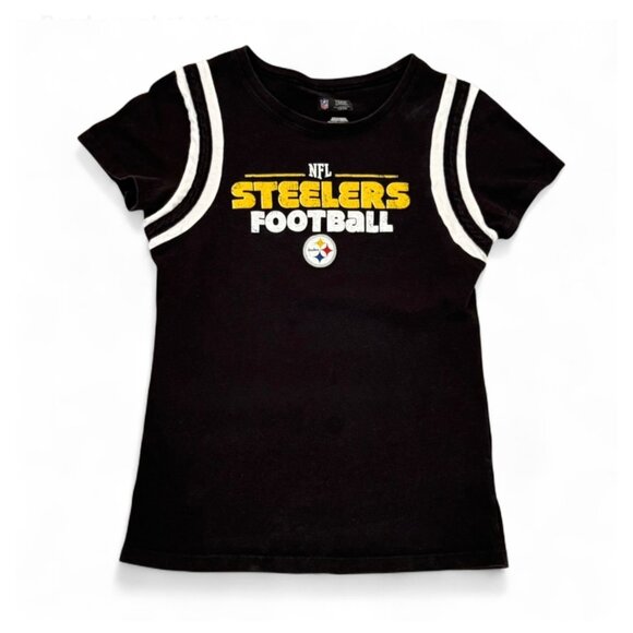 NFL Pittsburgh Steelers Womens T-Shirt Vintage Size Small Black Yellow Graphic - Picture 6 of 6